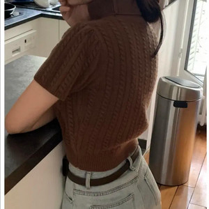 크렘므 베이글 메리노울 니트 반팔니트 반목니트