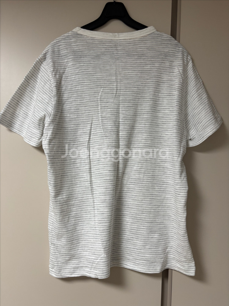MUJI 무인양품 스트라이프 반팔티 화이트 M--2