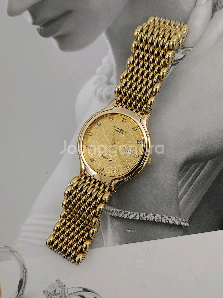 SANDOZ 18K 골드 다이아 남성용시계--2