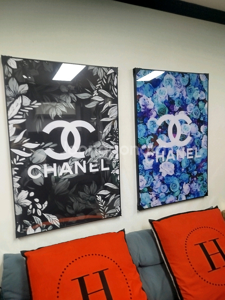 샤넬그림 샤넬액자 캐릭터 대형 그림 액자 팝아트 인테리어소품 인테리어액자 명품그림 가방 지갑 샤넬 아트 스카프--2
