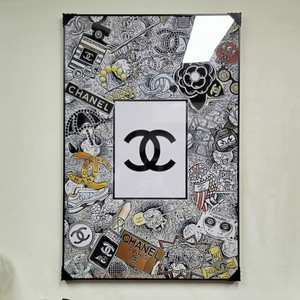 샤넬그림 샤넬액자 캐릭터 대형 그림 액자 팝아트 인테리어소품 인테리어액자 명품그림 가방 지갑 샤넬 아트 스카프