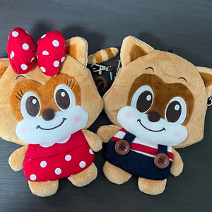 롯데월드 마스코트 로티&로리 인형 크로스백 가방 일괄 이미지