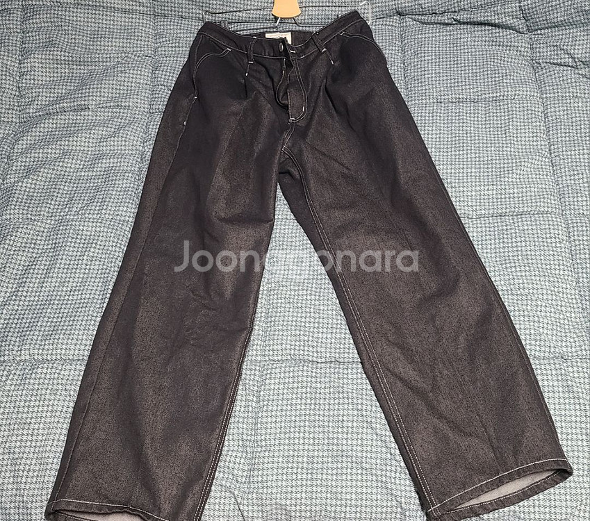 커스텀어클락 데님 원 턱 와이드 팬츠 급처--1