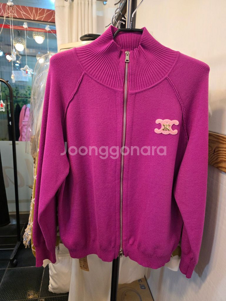 최고급 하이넥 캐시미어 집업가디건--0