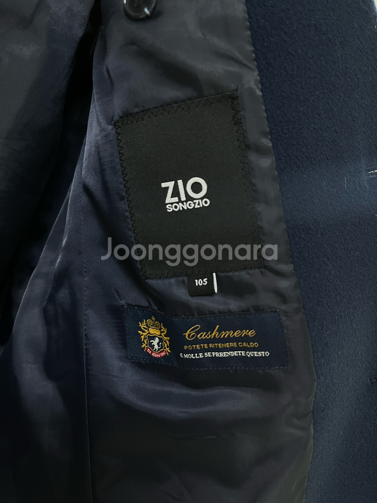 (105) 지오송지오 네이비 캐시미어 싱글 코트--2