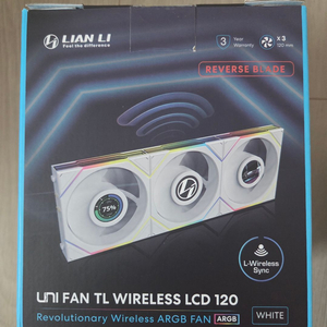 리안리 UNI FAN TL Wireless LCD 120 리버스 (3팩, 화이트) 팝니다