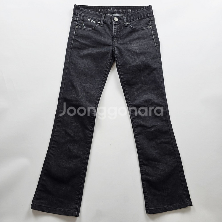 게스 청바지 부츠컷 흑청 스판 사이즈26 R2988--0
