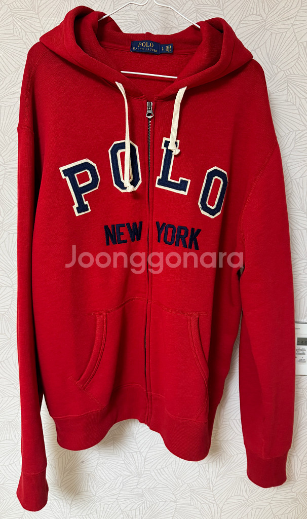[L] 폴로 랄프로렌 뉴욕 플리스 후드 집업 레드--0