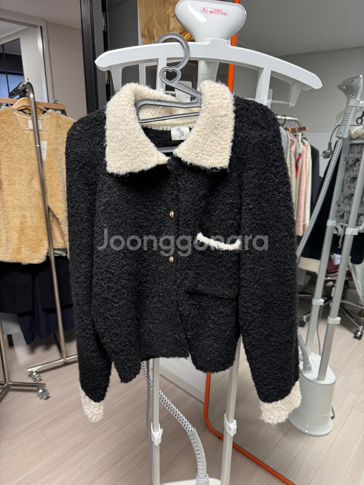 여성 니트 트위드 가디건--0