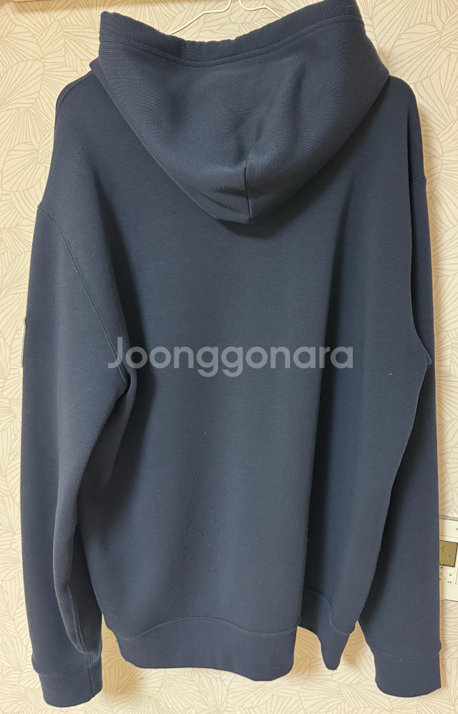 [L] 폴로 랄프로렌 풀오버 플리스 후드티 성조기 패치 네이비 블루--2