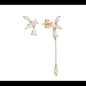 미니골드 14K 골드 메리아 체인 언발 귀걸이