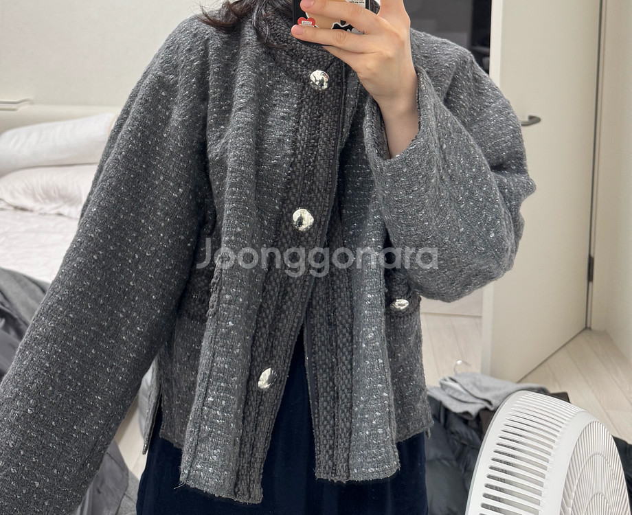 시스템 트위드 누빔 자켓--5