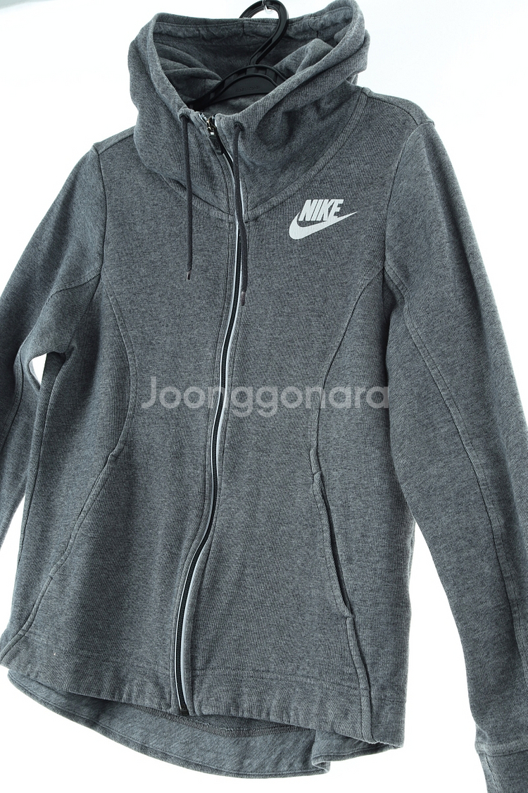 W(S) 나이키 후드집업 로고 차콜 러닝--0