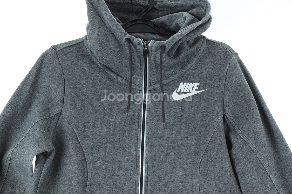 W(S) 나이키 후드집업 로고 차콜 러닝--2