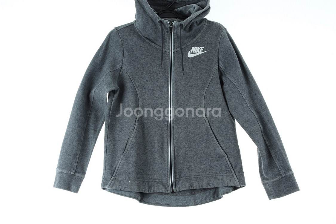 W(S) 나이키 후드집업 로고 차콜 러닝--1