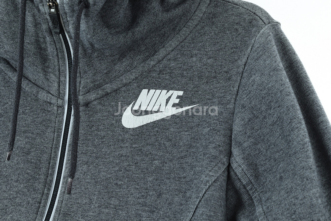 W(S) 나이키 후드집업 로고 차콜 러닝--4