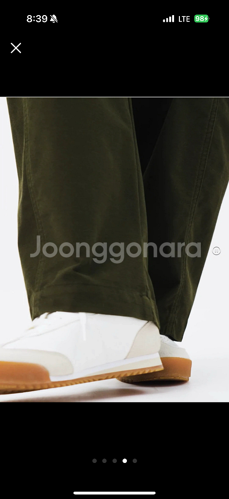 유니클로 저지배럴레그팬츠 올리브 XXL 미개봉 새상품--3
