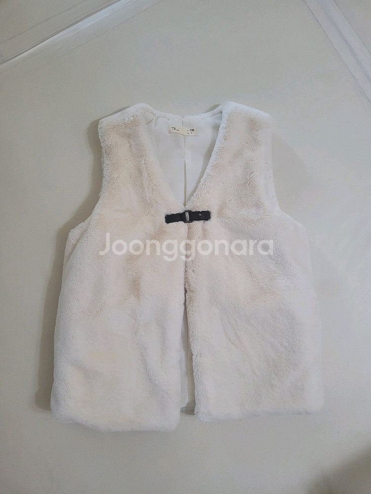 유아조끼 130 털퍼조끼 아이보리--0