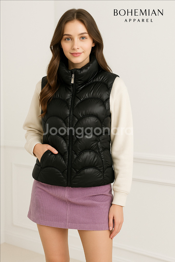 [여자 105]김영주 블랙 퀄팅 패딩조끼--7