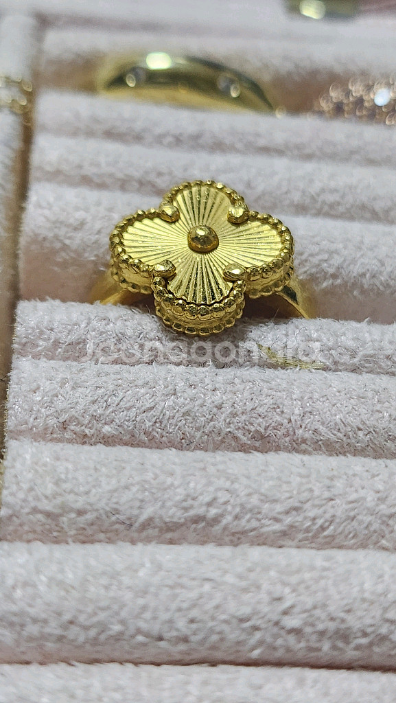 18k 골드 십자가 반지--1