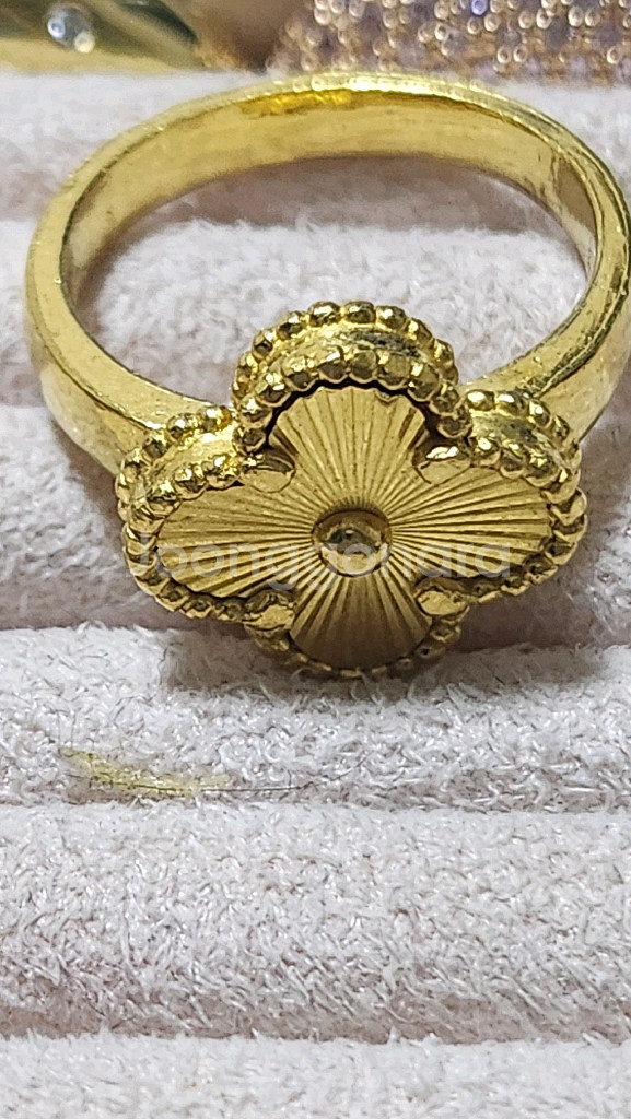 18k 골드 십자가 반지--4