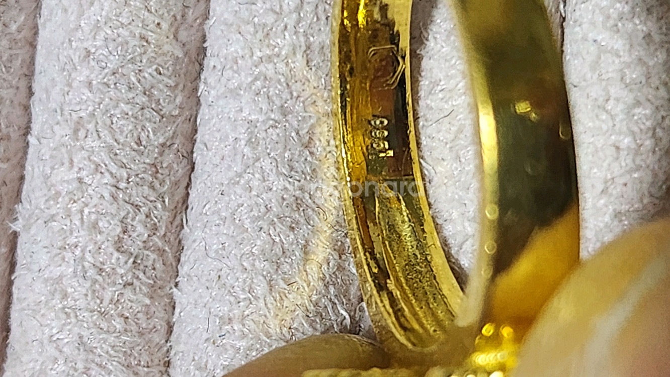 18k 골드 십자가 반지--3