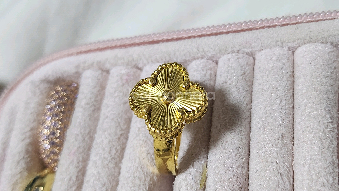 18k 골드 십자가 반지--2