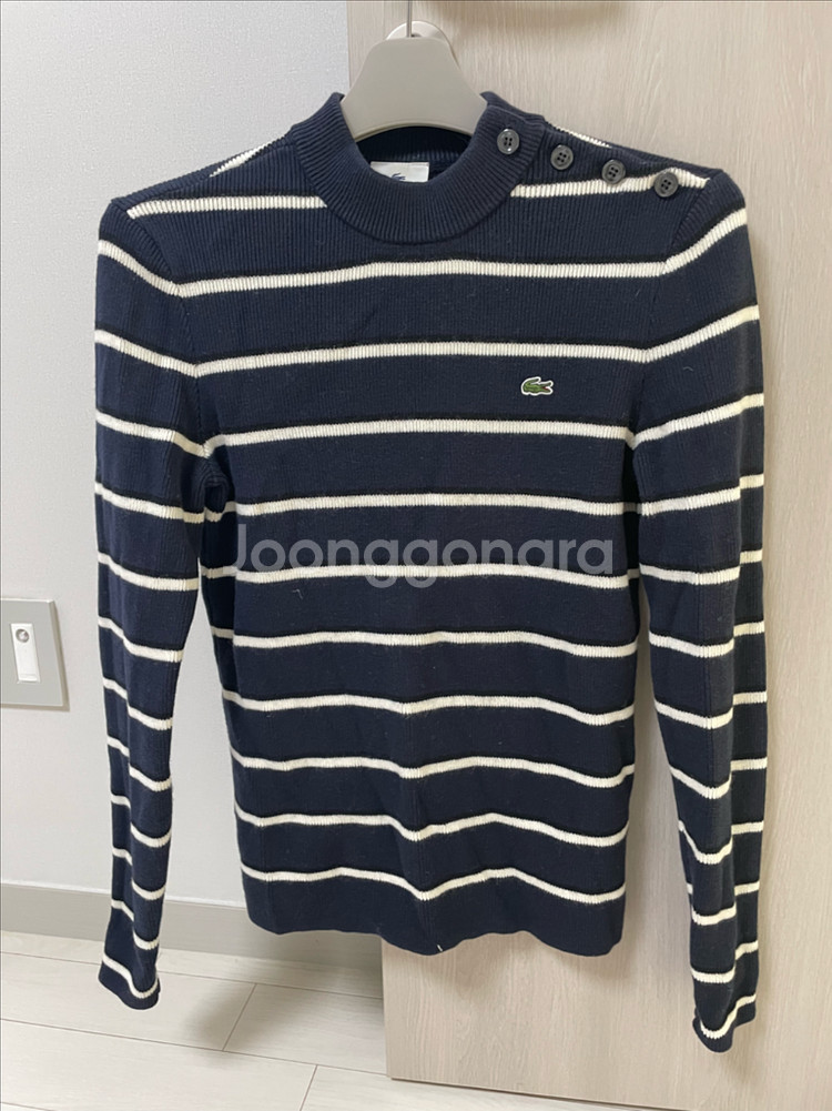 라코스테 스트라이프 니트 스웨터--0