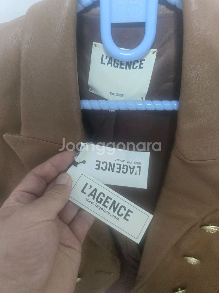 (미착용) 라젠스 여성 가죽자켓 (사이즈 4)--12