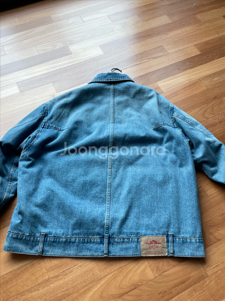 시스템 데님 누빔자켓--1