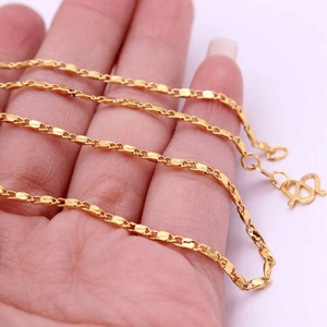 새 24K GP 43cm 17인치 구멍 포인트 골드 파일 목걸이 체인