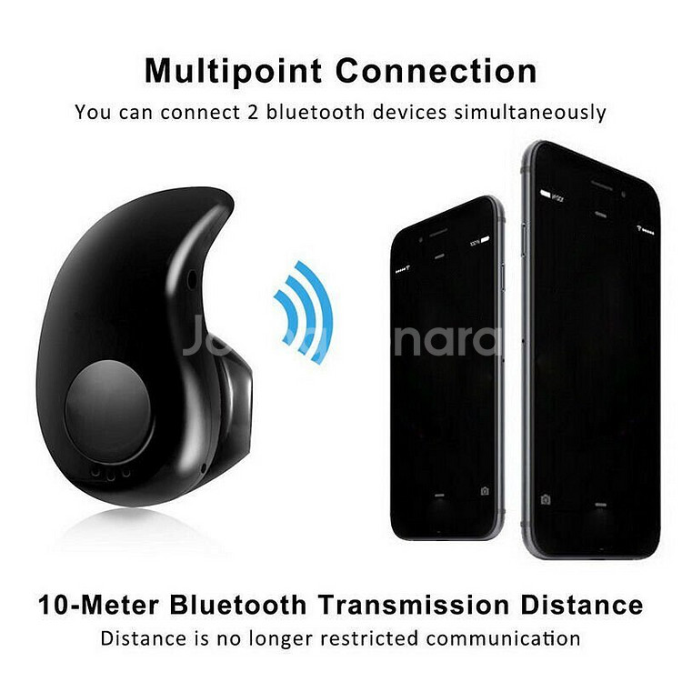 새 검정색 미니 무선 블루투스 이어폰 휴대용 스테레오--4