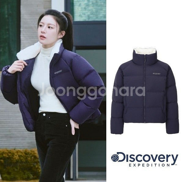 [95] 디스커버리 여성 올리브 글로우 숏패딩 새상품--0