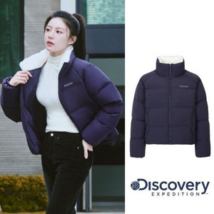 [95] 디스커버리 여성 올리브 글로우 숏패딩 새상품