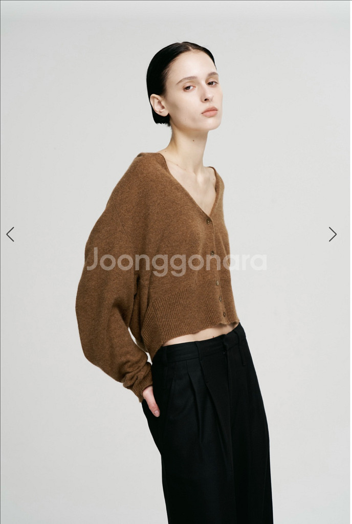 후왓웨어 리떠블유 라글랑 캐시미어가디건 /화이트m--5