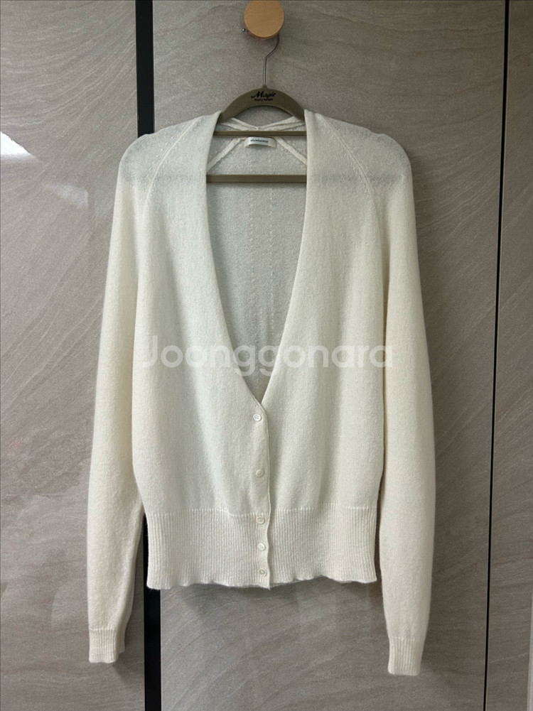 후왓웨어 리떠블유 라글랑 캐시미어가디건 /화이트m--4