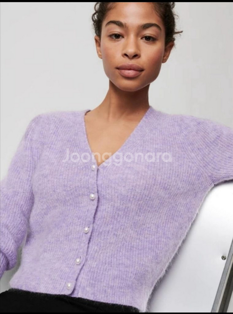 마쥬 진주버튼 모헤어 가디건 1사이즈--0