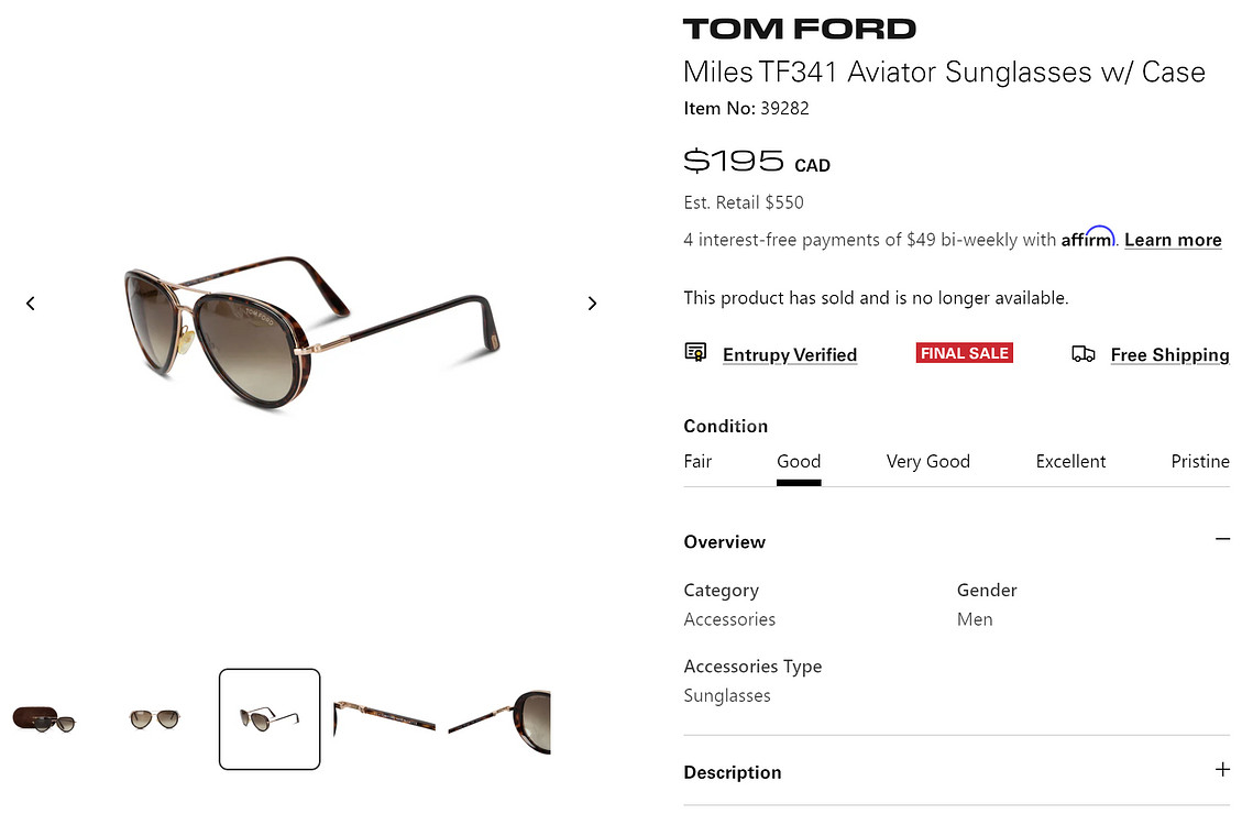 톰포드 TOM FORD 이태리 명품 MILES 보잉 선글라스 0086--6