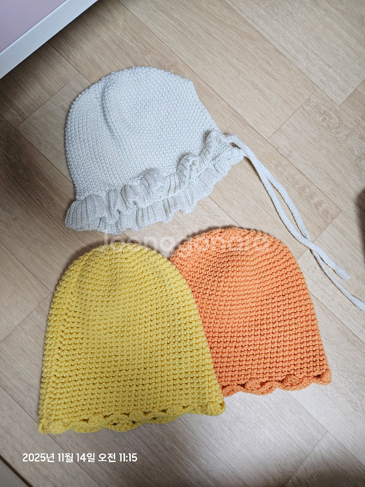 아기 니트 보넷 3개 세트--0