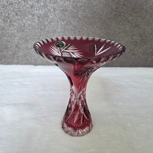 체코 보헤미아 핸드컷팅 크리스탈 화병 꽃병 이미지