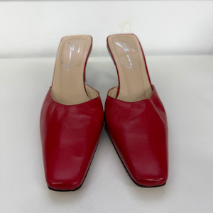 정품) 쥬세페자노티 레드 가죽 뮬 슬리퍼 37.5