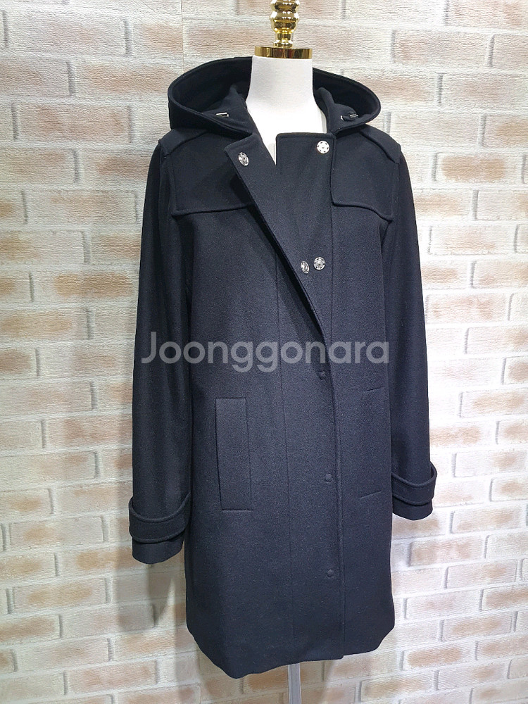 휴고보스 정품 상태좋은 100%버진울 후드 더플 코트 95--0