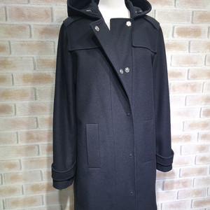 휴고보스 정품 상태좋은 100%버진울 후드 더플 코트 95