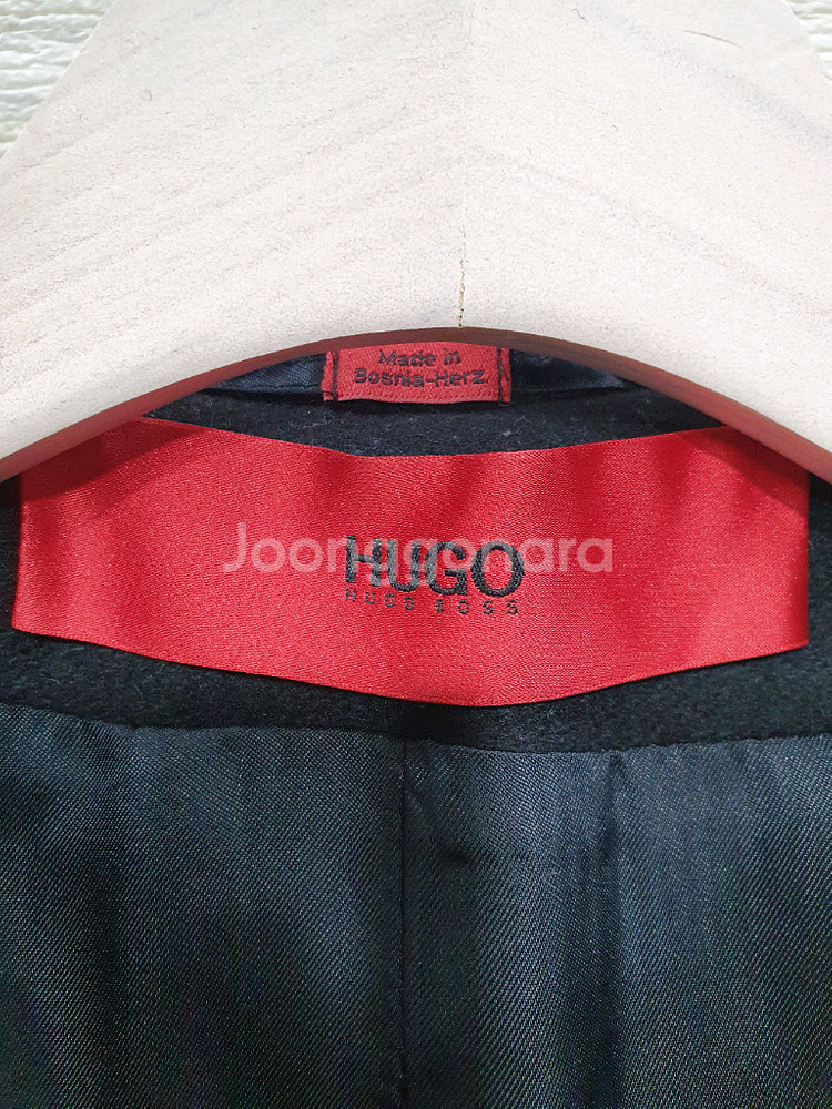 휴고보스 정품 상태좋은 100%버진울 후드 더플 코트 95--1