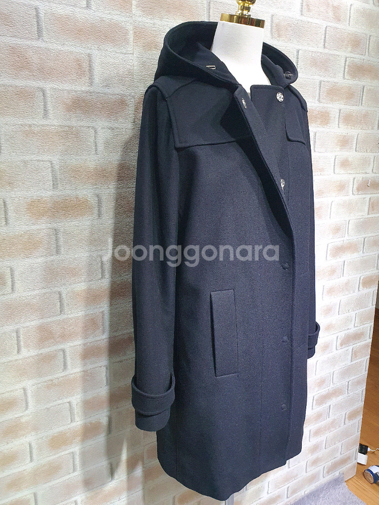 휴고보스 정품 상태좋은 100%버진울 후드 더플 코트 95--7