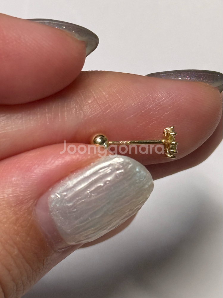 14k 플라워 8바 피어싱, 옐로우 골드--1