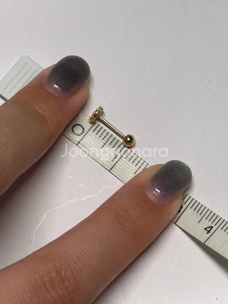 14k 플라워 8바 피어싱, 옐로우 골드--2