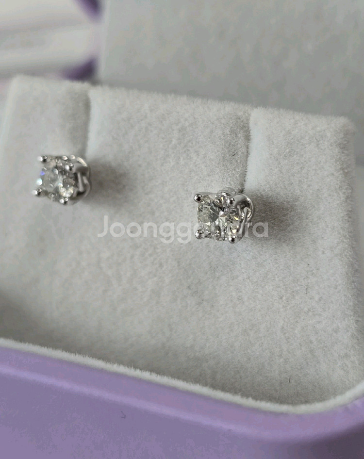 골든듀 타임리스이터널 3C 귀걸이 18k 화이트골드 3부--1
