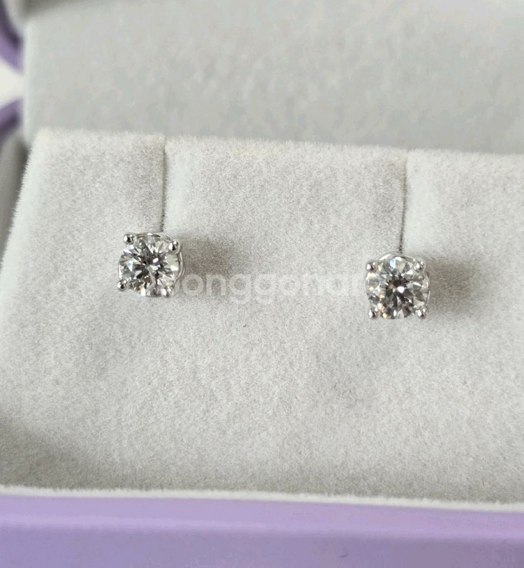 골든듀 타임리스이터널 3C 귀걸이 18k 화이트골드 3부--0