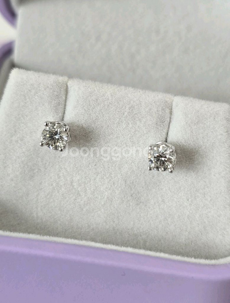 골든듀 타임리스이터널 3C 귀걸이 18k 화이트골드 3부--2